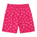 Valentine's Day Geometric Heart Print Men's Swim Trunks