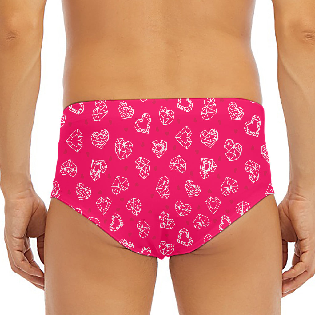Valentine's Day Geometric Heart Print Men's Triangle Swim Briefs