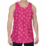 Valentine's Day Geometric Heart Print Men's Velvet Tank Top