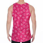 Valentine's Day Geometric Heart Print Men's Velvet Tank Top