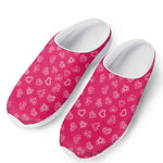 Valentine's Day Geometric Heart Print Mesh Casual Shoes