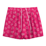 Valentine's Day Geometric Heart Print Mesh Shorts