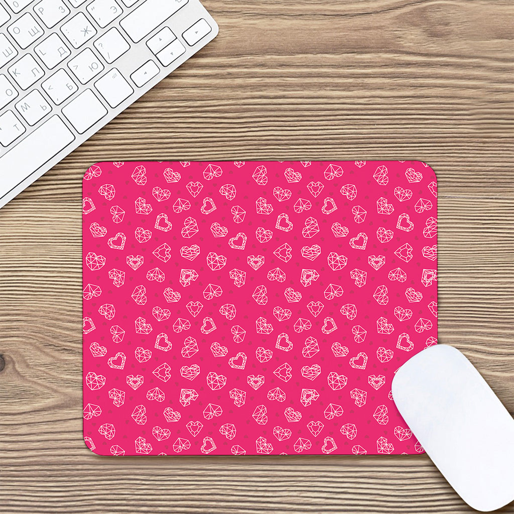 Valentine's Day Geometric Heart Print Mouse Pad