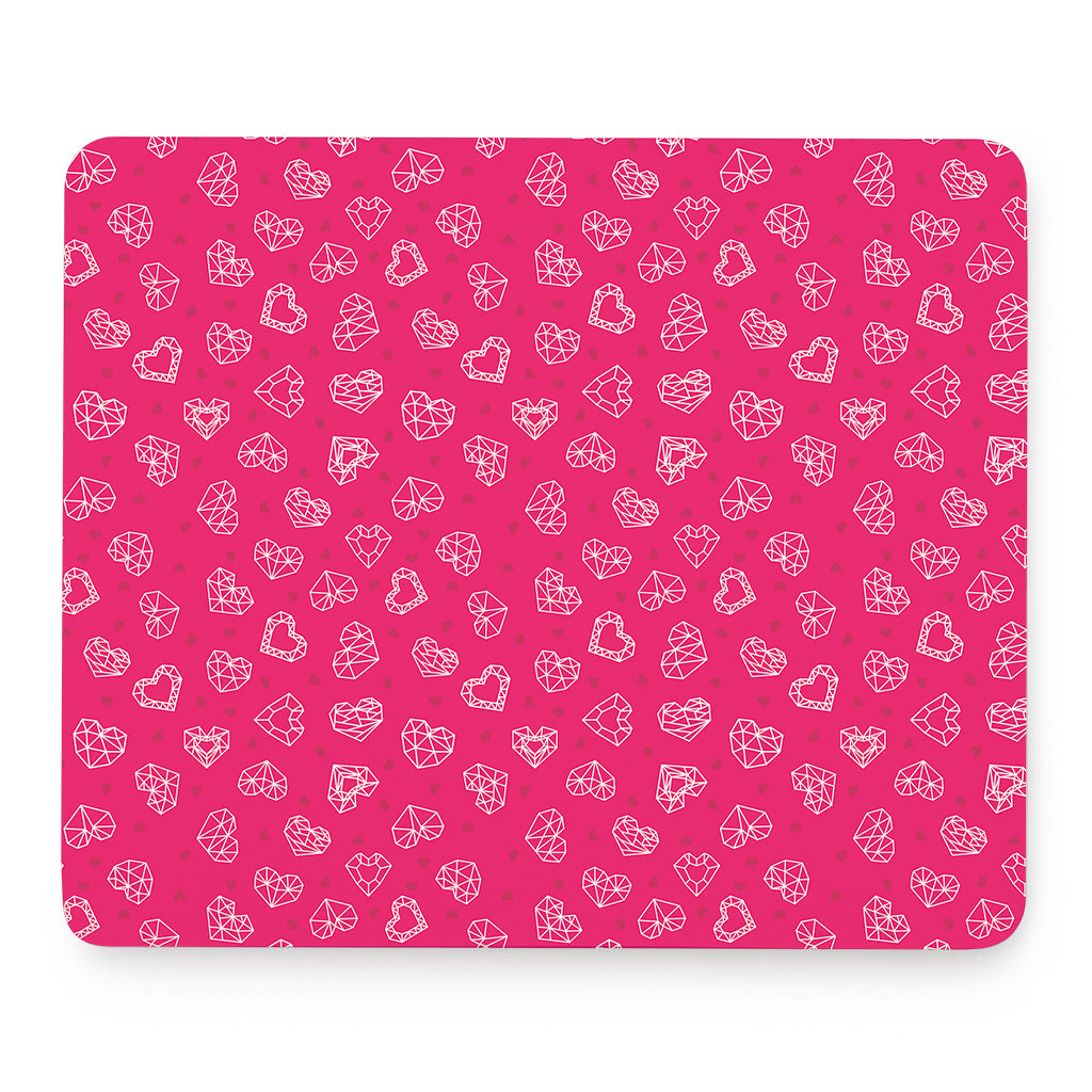Valentine's Day Geometric Heart Print Mouse Pad