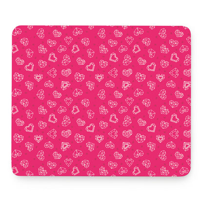 Valentine's Day Geometric Heart Print Mouse Pad