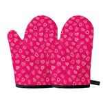 Valentine's Day Geometric Heart Print Oven Mitts