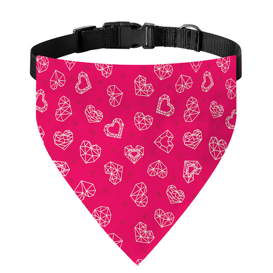 Valentine's Day Geometric Heart Print Over The Collar Dog Bandana