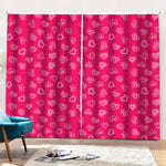 Valentine's Day Geometric Heart Print Pencil Pleat Curtains