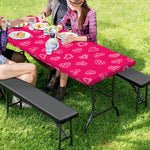 Valentine's Day Geometric Heart Print Picnic Table Cover