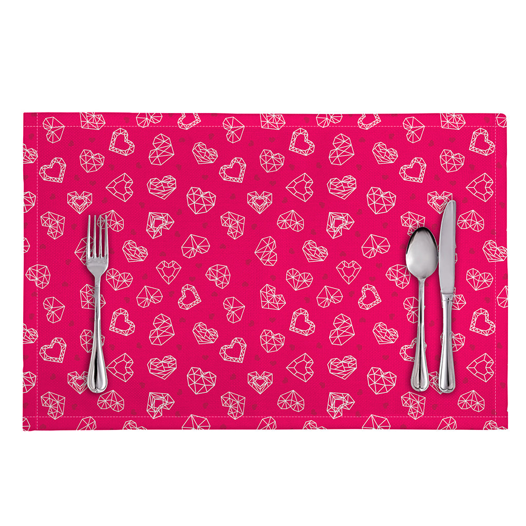 Valentine's Day Geometric Heart Print Placemat