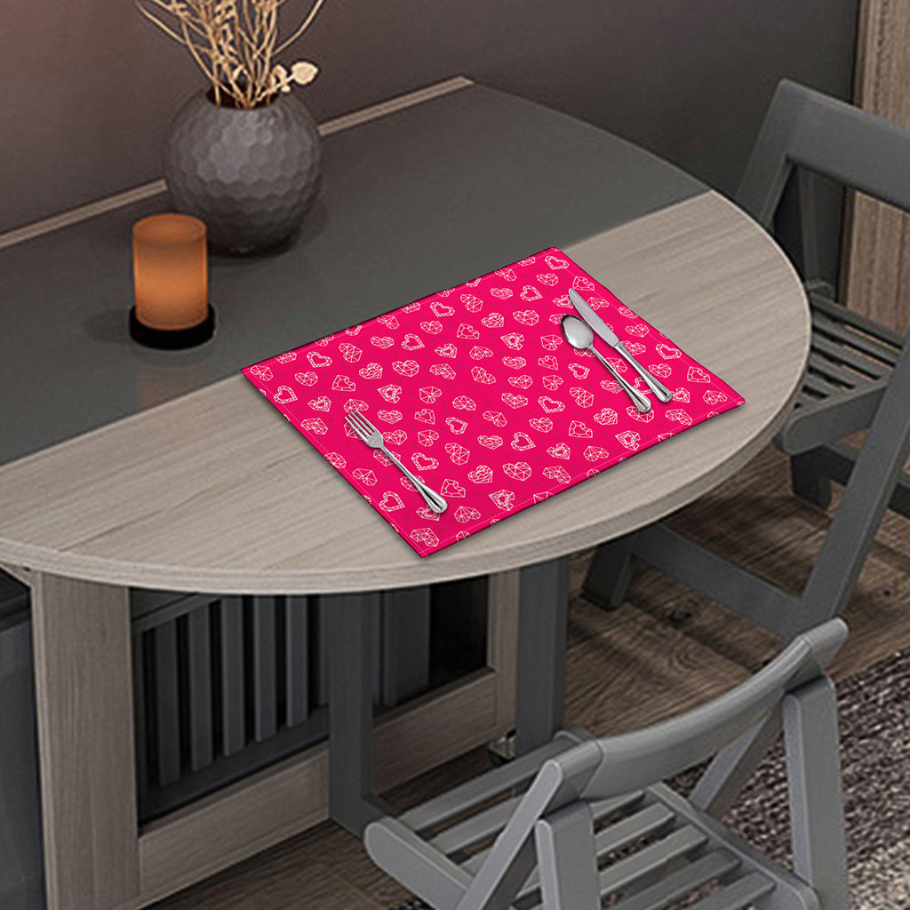 Valentine's Day Geometric Heart Print Placemat