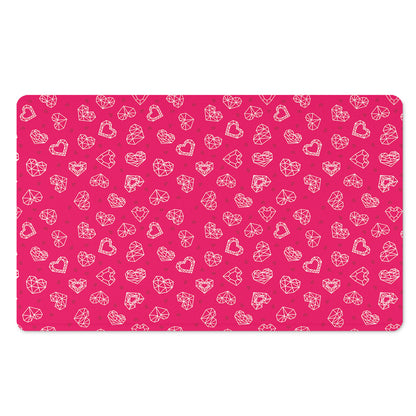 Valentine's Day Geometric Heart Print Polyester Doormat