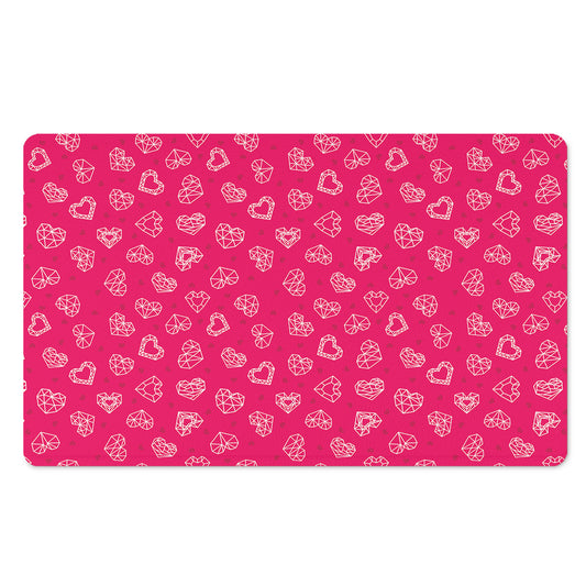 Valentine's Day Geometric Heart Print Polyester Doormat