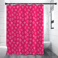 Valentine's Day Geometric Heart Print Premium Shower Curtain