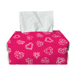Valentine's Day Geometric Heart Print Rectangle Tissue Box Cover
