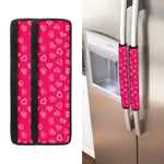 Valentine's Day Geometric Heart Print Refrigerator Handle Covers