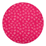Valentine's Day Geometric Heart Print Round Blanket
