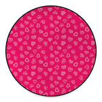 Valentine's Day Geometric Heart Print Round Floor Mat