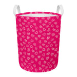 Valentine's Day Geometric Heart Print Round Laundry Basket