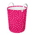 Valentine's Day Geometric Heart Print Round Laundry Basket