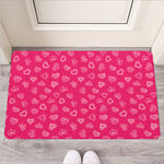 Valentine's Day Geometric Heart Print Rubber Doormat