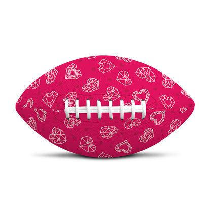 Valentine's Day Geometric Heart Print Rugby Ball