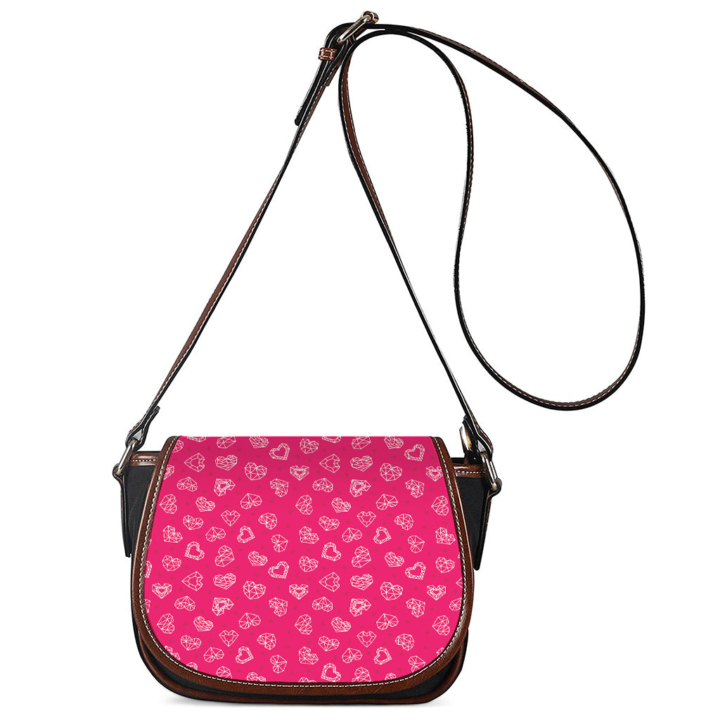 Valentine's Day Geometric Heart Print Saddle Bag