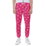 Valentine's Day Geometric Heart Print Scuba Joggers