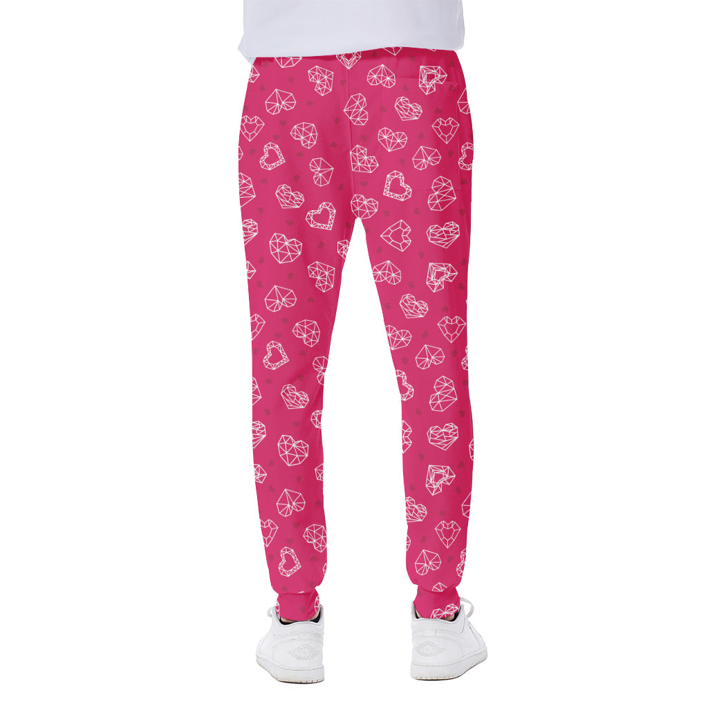 Valentine's Day Geometric Heart Print Scuba Joggers