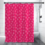 Valentine's Day Geometric Heart Print Shower Curtain