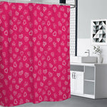 Valentine's Day Geometric Heart Print Shower Curtain