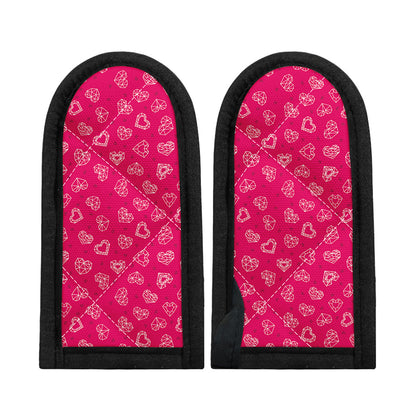 Valentine's Day Geometric Heart Print Skillet Handle Cover