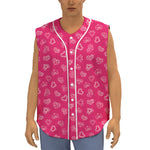 Valentine's Day Geometric Heart Print Sleeveless Baseball Jersey
