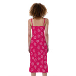 Valentine's Day Geometric Heart Print Slim Fit Midi Cami Dress