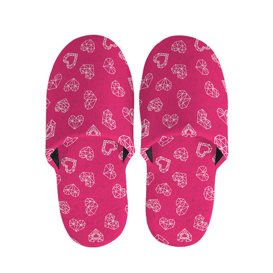 Valentine's Day Geometric Heart Print Slippers