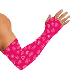 Valentine's Day Geometric Heart Print Sun Protection Arm Sleeves