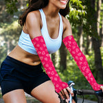 Valentine's Day Geometric Heart Print Sun Protection Arm Sleeves