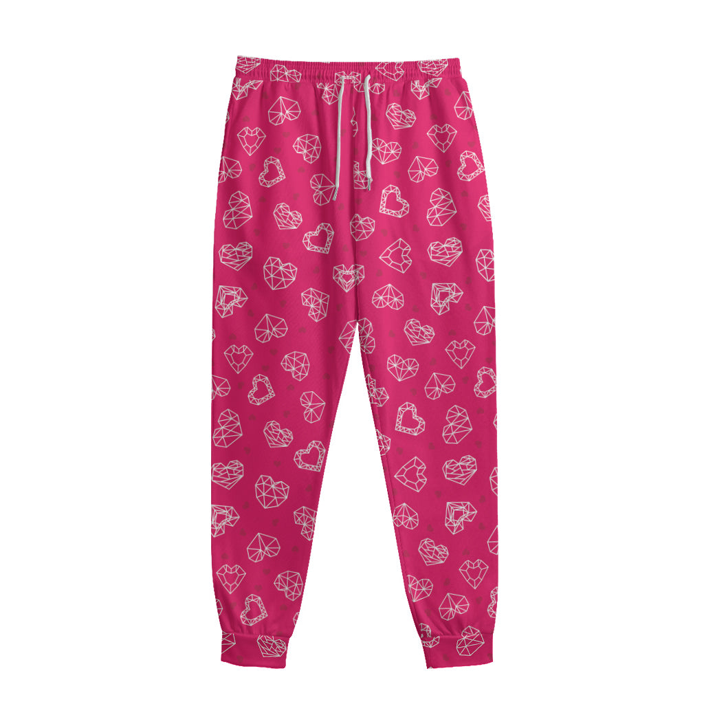 Valentine's Day Geometric Heart Print Sweatpants