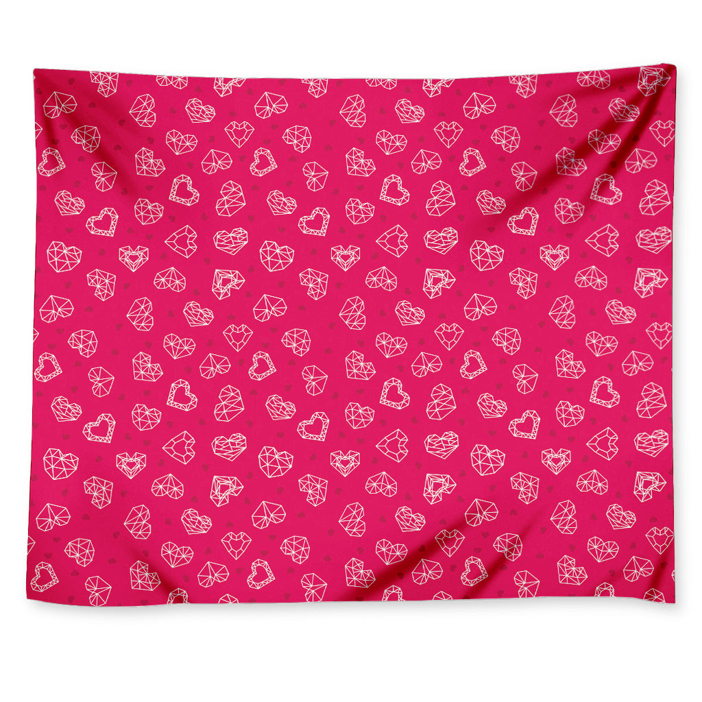Valentine's Day Geometric Heart Print Tapestry
