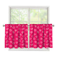Valentine's Day Geometric Heart Print Tier Curtains