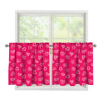 Valentine's Day Geometric Heart Print Tier Curtains