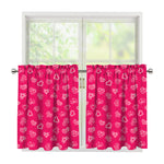 Valentine's Day Geometric Heart Print Tier Curtains