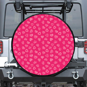 Valentine's Day Geometric Heart Print Tire Cover