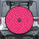 Valentine's Day Geometric Heart Print Tire Cover With Camera Hole