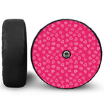 Valentine's Day Geometric Heart Print Tire Cover With Camera Hole