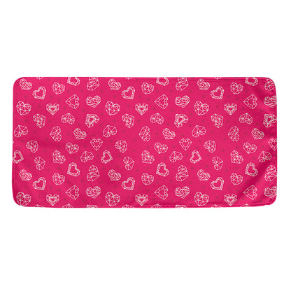 Valentine's Day Geometric Heart Print Towel