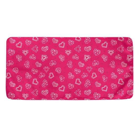 Valentine's Day Geometric Heart Print Towel