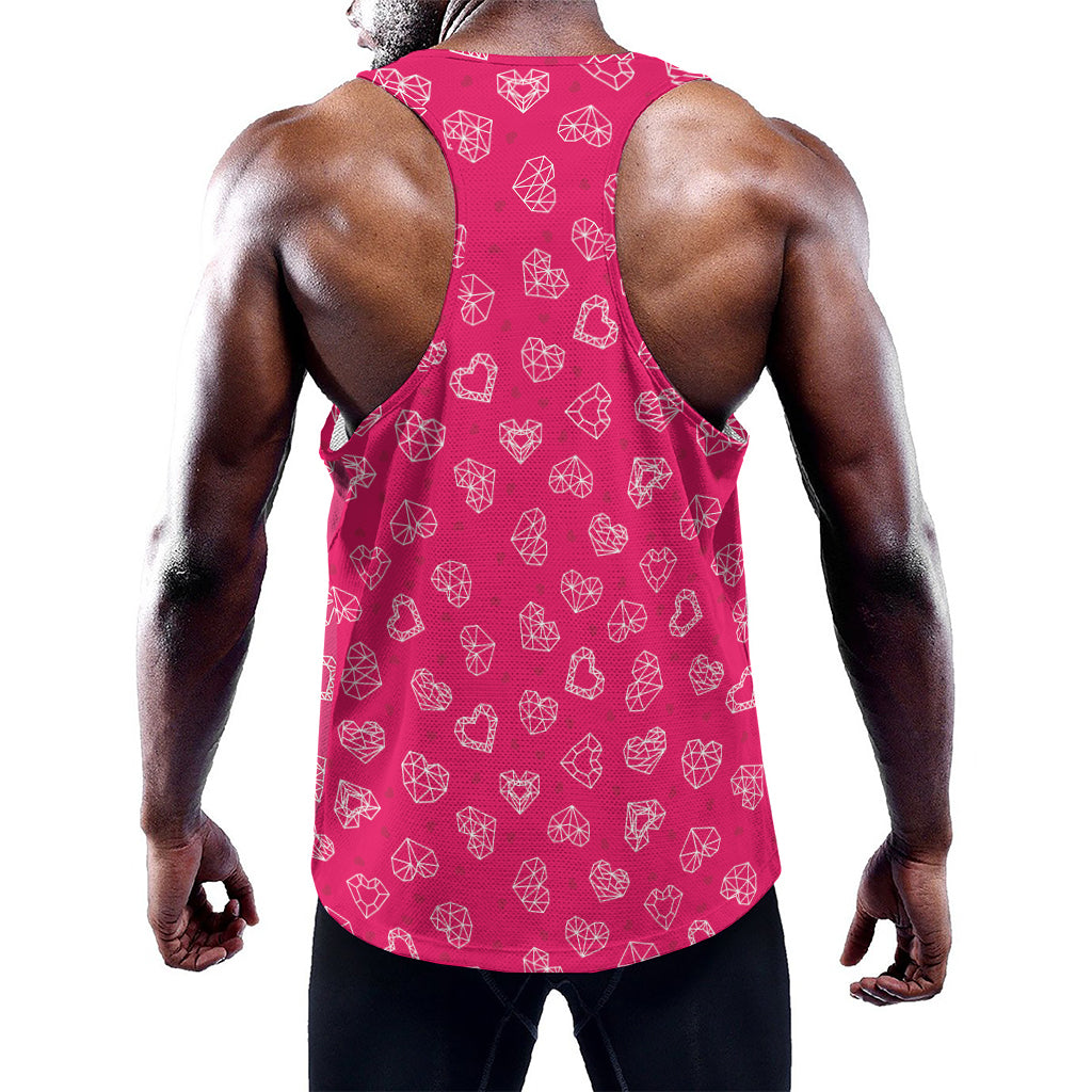 Valentine's Day Geometric Heart Print Training Tank Top