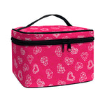Valentine's Day Geometric Heart Print Travel Makeup Bag