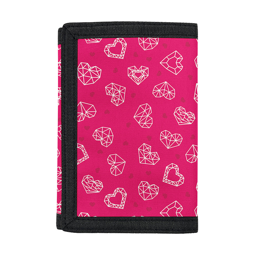 Valentine's Day Geometric Heart Print Trifold Wallet